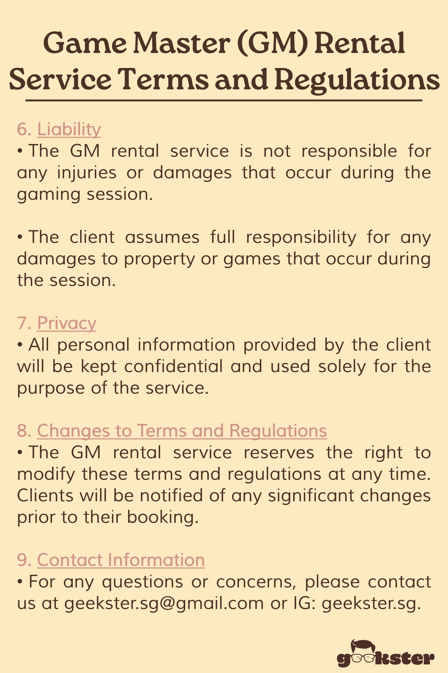 GM Rental [Jurong/Tengah - Weekends]